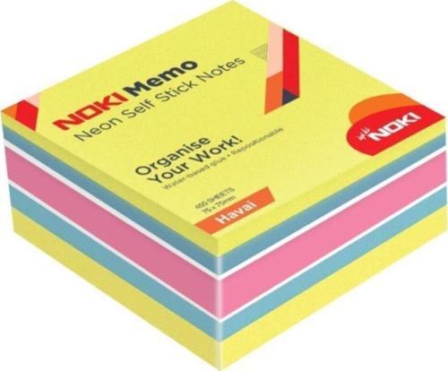 Yapışkanlı Not Kağıdı Küp 450 Sayfa 75 x 75 mm Neon Havai (12 Adet)