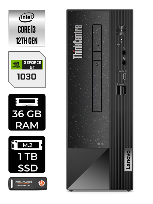 NEO 50S i3 12100 36GB RAM 1TB SSD GT1030/4GB W11 PRO 11SX002VTX MASAÜSTÜ PC & PER4 BELLEK