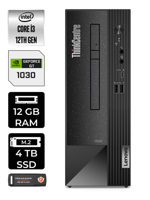 NEO 50S i3 12100 12GB RAM 4TB SSD GT1030/4GB W11 PRO 11SX002VTX MASAÜSTÜ PC & PER4 BELLEK