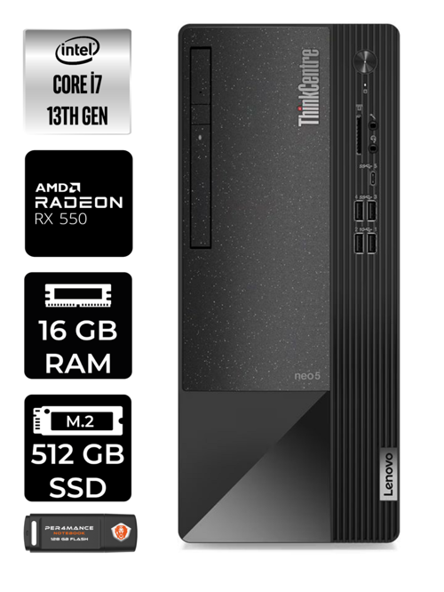 Neo 50T i7 13700 16GB RAM 512GB SSD RX550/4GB FDOS 12JD0008TR MASAÜSTÜ PC & PER4 BELLEK