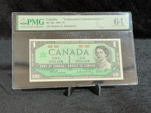 KANADA 1967 – 1 DOLAR | 100. YIL HATIRA BANKNOTU | PMG 64 EPQ