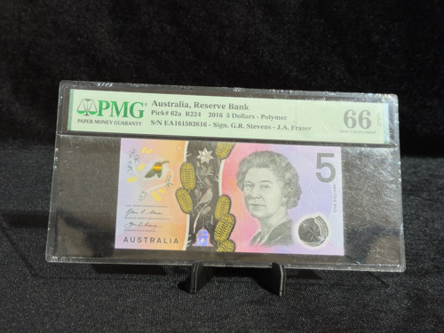 AVUSTRALYA 2016 – 5 DOLAR POLİMER BANKNOT | PMG 66 EPQ | PICK#62a