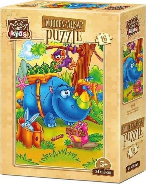 Çalışkan Gergedan 16 Parça Ahşap Puzzle 5856