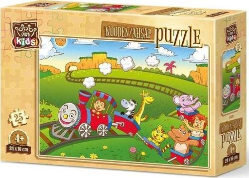 Hayvanlar Treni 25 Parça Ahşap Puzzle 5869