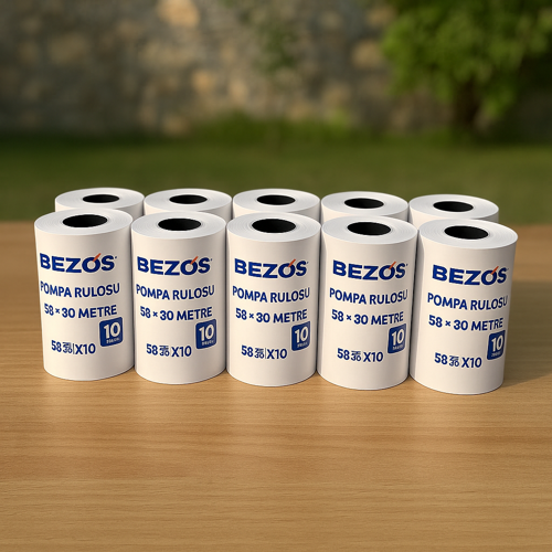 BEZOS 58x30 mm Pompa Rulosu Termal Rulo 10 Paket 100 Adet