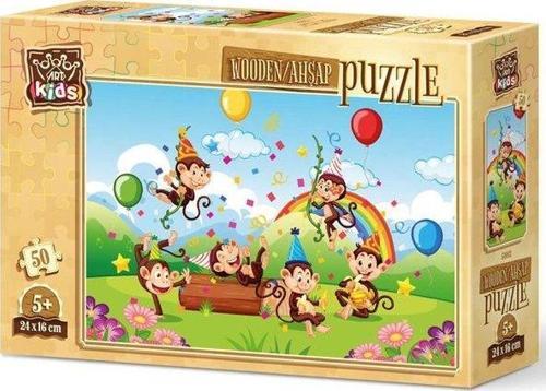 Maymunlar Partisi 50 Parça Ahşap Puzzle 5882