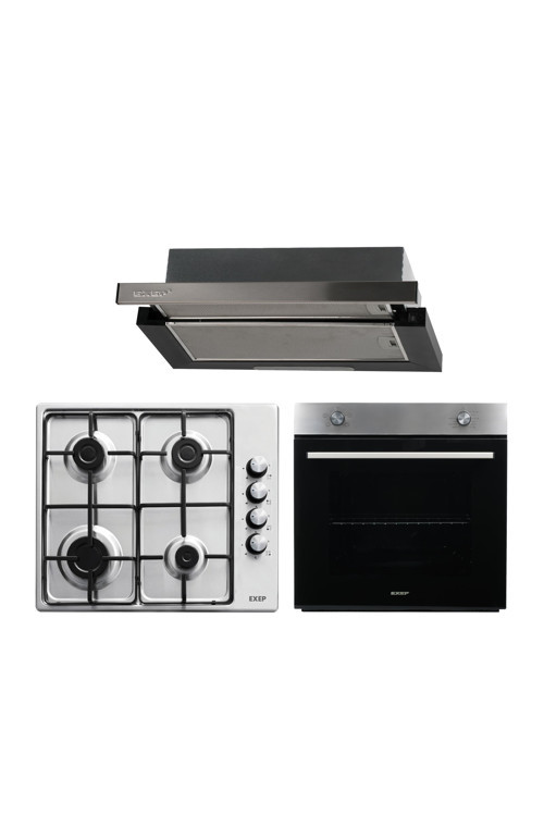 Inox Aspiratörlü 3'lü Ankastre Set(F6PLUS-EO330-EF200INOX)