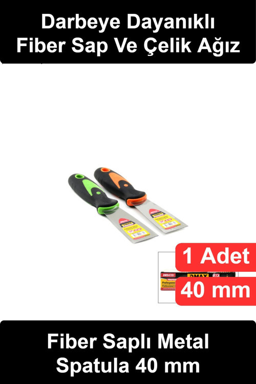 #Spatula Profesyonel Metal 40 mm Fiber Saplı Paslanmaz Çelik Ağızlı Boya Alçı Sıva Yüzey Kazıma Sıyı