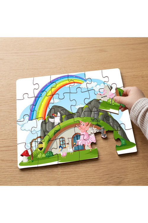 Çiftlik Hayvanları Tasarımlı 24 Parça Ahşap Çocuk Puzzle MPK0084