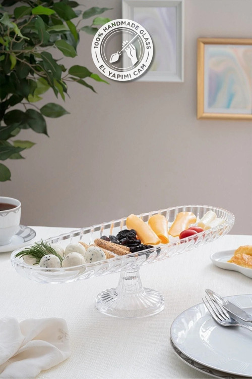 Cam Ayaklı Balık Model Kayık Tabak