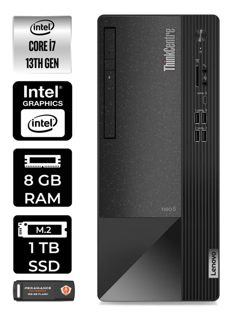 ThinkCentre Neo 50T i7 13700 8GB RAM 1TB SSD FDOS 12JD0008TR MASAÜSTÜ PC & PER4 BELLEK