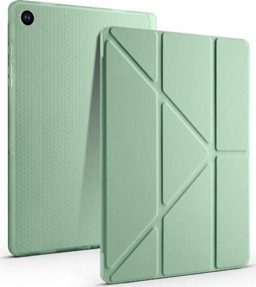 Samsung Galaxy Tab A9 Plus Kılıf Yatay ve Dikey Standlı Uyku Modlu Kalemlikli Trifold Arkası Silikon Tablet Kılıfı 
