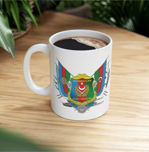 Azerbaycan temalı bayrağı kupa bardak
