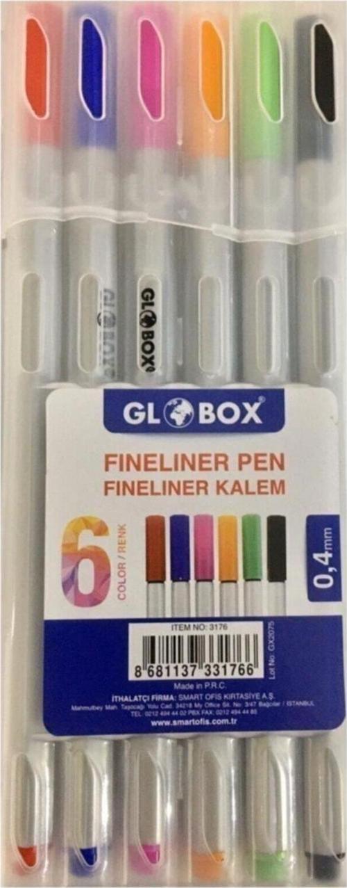 Fineliner Keçeli Boya Kalemi 6 Lı Plastik Kutulu