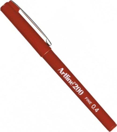 İnce Uçlu Yazı Ve Çizim Kalemi Fineliner 0.4 MM Koyu Koyu Kırmızı (1 Paket 12 Adet)