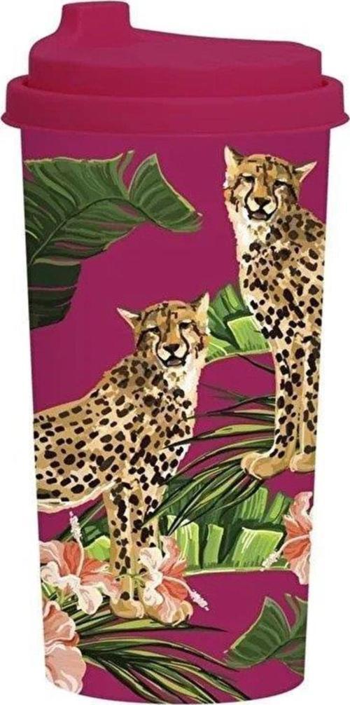 Desenli Kahve Bardağı Leopar 470 Cc Leopar Desenli Kahve Bardağı