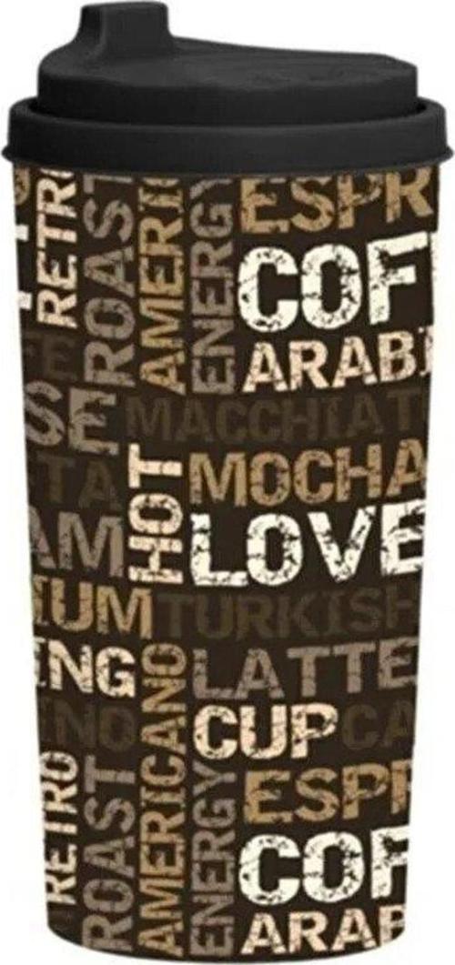 Desenli Kahve Bardağı-Coffe Yazılı 470 Cc Coffe Desenli Kahve Bardağı