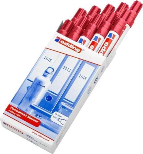 Endüstriyel Markör Permanent Yuvarlak Uçlu 1.5-3 MM Kırmızı (10 Lu Paket)