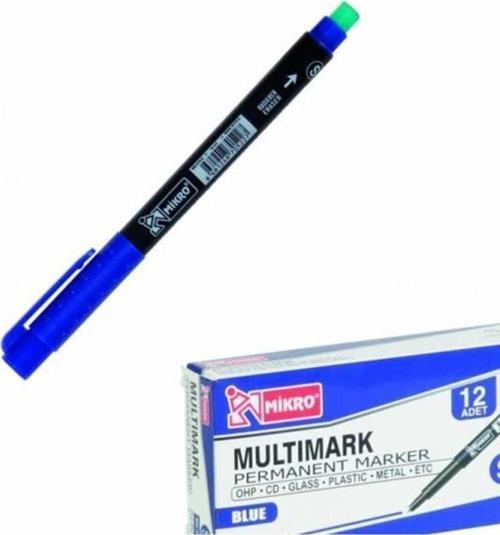MK-419 S Permanent Marker Silgili CD Kalemi 12'li Mavi