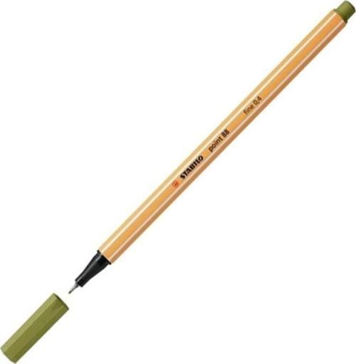 88 Fineliner 0.4 mm İnce Keçe Uçlu Keçeli Kalem Bataklık Yeşili 88/37 (10 Lu Paket)