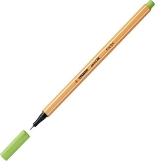 88 Fineliner 0.4 mm İnce Keçe Uçlu Keçeli Kalem Fıstık Yeşili 88/34 (10 Lu Paket)