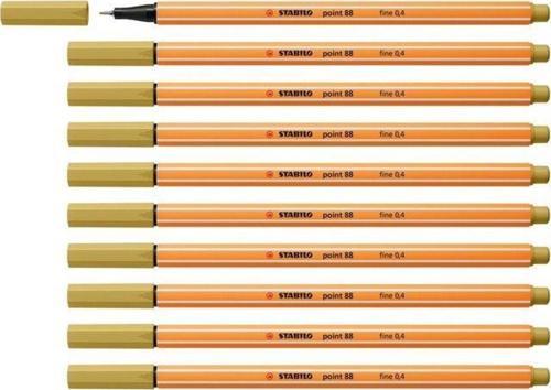 İnce Keçe Uçlu Kalem 88 Point 0.4 MM Açık Haki Fineliner Kalem (10 Lu Paket)