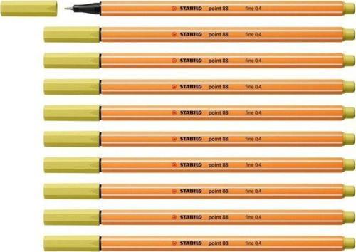 İnce Keçe Uçlu Kalem 88 Point 0.4 MM Hardal Fineliner Kalem (10 Lu Paket)