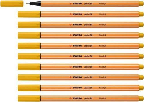 İnce Keçe Uçlu Kalem 88 Point 0.4 MM Köri Sarısı Fineliner Kalem (10 Lu Paket)