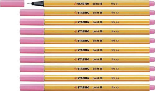 İnce Keçe Uçlu Kalem 88 Point 0.4 MM Pembe Fineliner Kalem (10 Lu Paket)