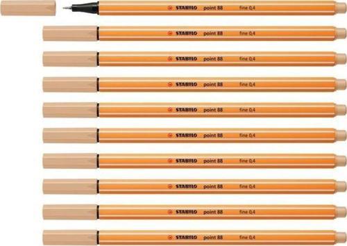 İnce Keçe Uçlu Kalem 88 Point 0.4 MM Ten Rengi Fineliner Kalem (10 Lu Paket)