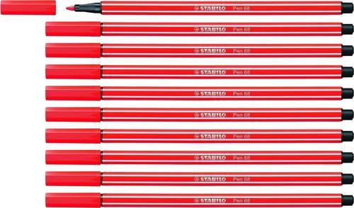 Keçe Uçlu Boya Kalemi 1 MM Açık Kırmızı Keçeli Boya Kalemi (10 Lu Paket)