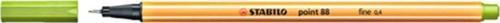 Keçe Uçlu İnce Kalem 88 Point 0.4 MM Elma Yeşili 88/33 (10 Lu Paket)