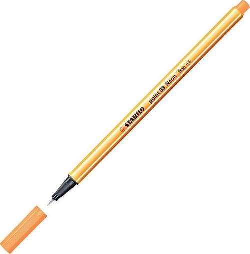 Keçe Uçlu İnce Kalem 88 Point 0.4 MM Fosforlu Turuncu 88/054 (10 Lu Paket)