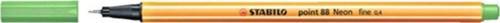 Keçe Uçlu İnce Kalem 88 Point 0.4 MM Fosforlu Yeşil 88/033 (10 Lu Paket)