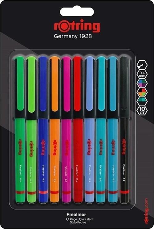 Liner Fineliner Karışık Renk Keçe Uçlu Kalem 10 Renk