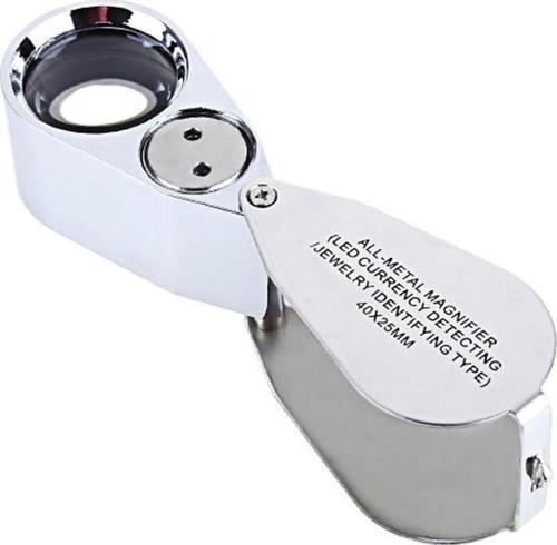 Kontrol Için Özel Kutulu Metal Işıklı Lup 40X25