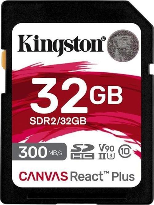 SDR2-32GB Canvas React Plus SDHC UHS-II 300R-260W U3 V90 for Full HD-4K-8K Hafıza Kartı