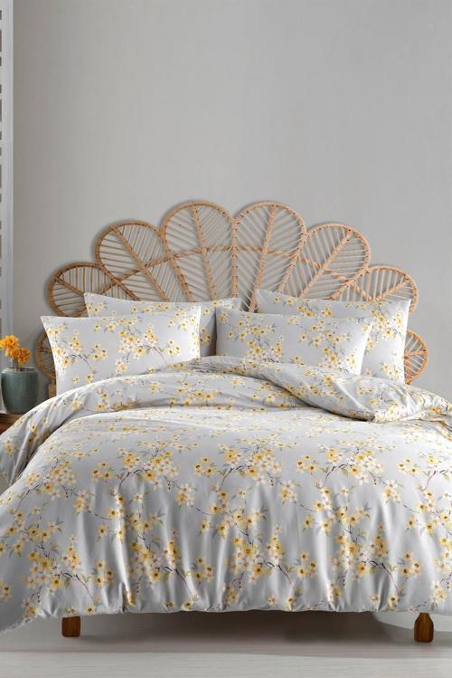 Ecosse Ranf Spring Gri Çift Kişilik Nevresim Takımı