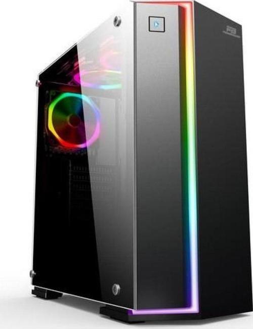 PowerBoost VK-G3906S USB3.0 Siyah Rainbow RGB Fan Strip kasa (PSU Yok) VK-G3906S