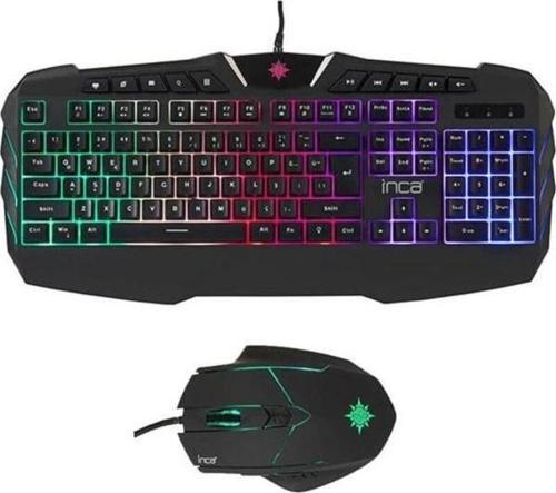 Ruthless Rainbow Efect Gaming Kablolu Klavye Mouse Set IKG-310