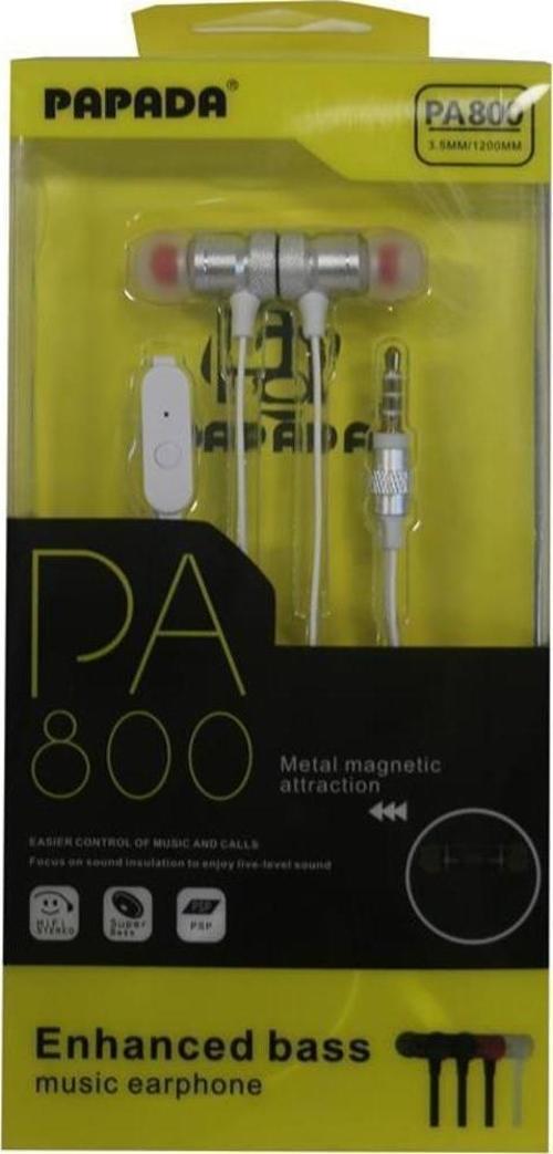 Papada Pa800 Beyaz Renk Mikrofonlu Mıknatıslı Kulaklık