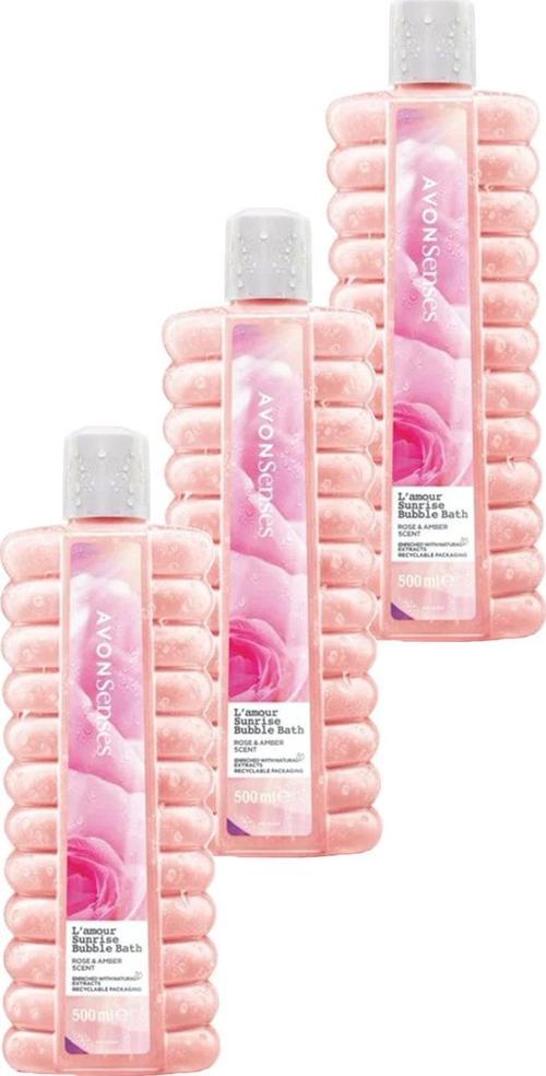 L'Amour Sunrise Gül ve Kehribar Kokulu Banyo Köpüğü 500 Ml. Üçlü Set