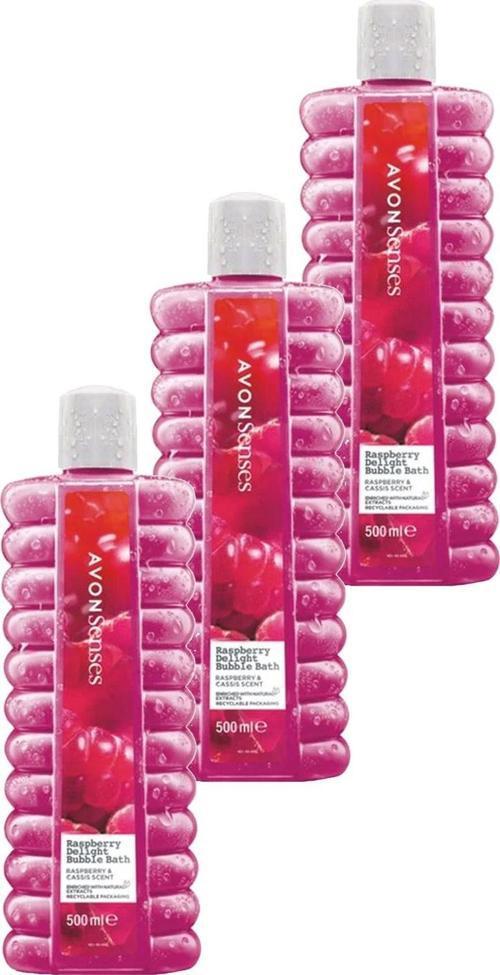 Raspberry Delight Frambuaz ve Frenk Üzümü Kokulu Banyo Köpüğü 500 Ml. Üçlü Set