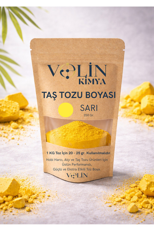 Taş Tozu Ve Mum Boyası Sarı Renk 250 Gr Hobi Harcı Renklendiricisi Sarı Toz Boya