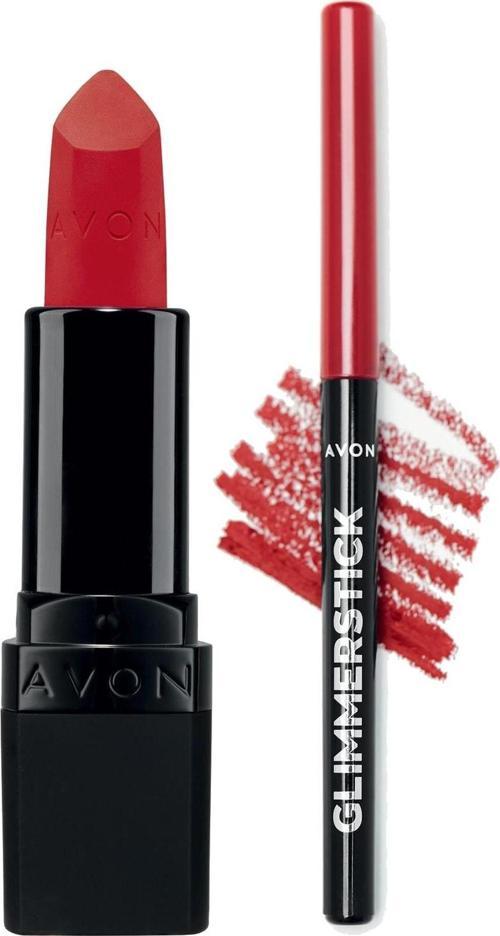 Ultra Mat Ruj Truest Red ve Glimmerstick Dudak Kalemi Ruby Shock Paketi