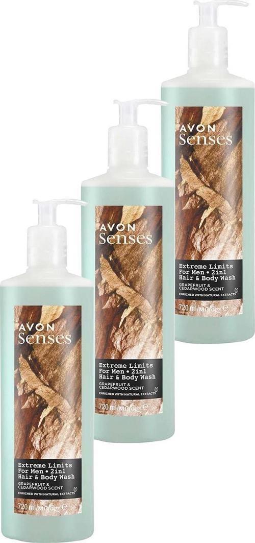 Extreme Limits Greyfurt ve Sandal Kokulu Saç ve Vücut için Erkek Duş Jeli 720 Ml. Üçlü Set
