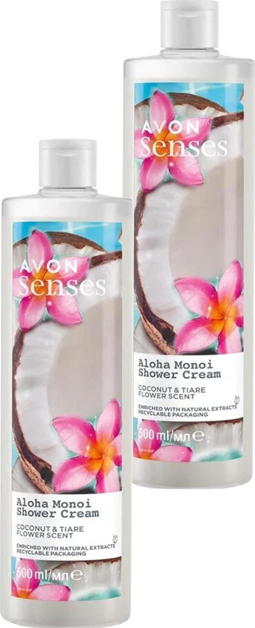 Senses Aloha Monoi Tiare Çiçeği ve Hindistan Cevizi Kokulu Krem Duş Jeli 500 Ml. İkili Set