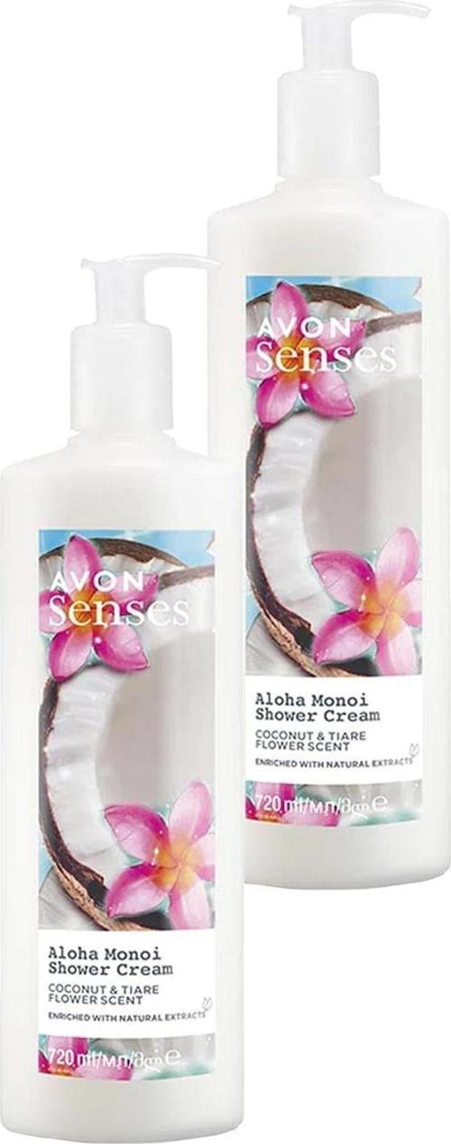 Senses Aloha Monoi Tiare Çiçeği ve Hindistan Cevizi Kokulu Krem Duş Jeli 720 Ml. İkili Set