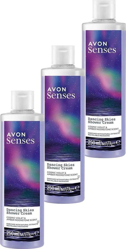 Senses Dancing Skies Menekşe ve Ahududu Kokulu Kremsi Duş Jeli 250 Ml. Üçlü Set