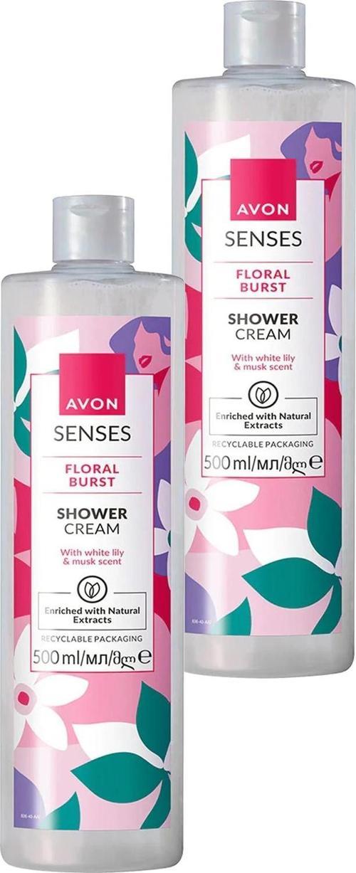 Senses Floral Burst Zambak ve Misk Kokulu Duş Kremi 500 Ml. İkili Set